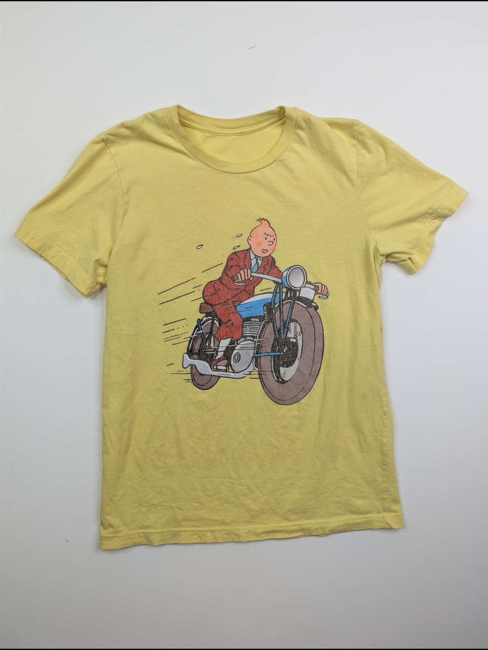 Graphic Tee with Tin Tin  Motorcycle Print
